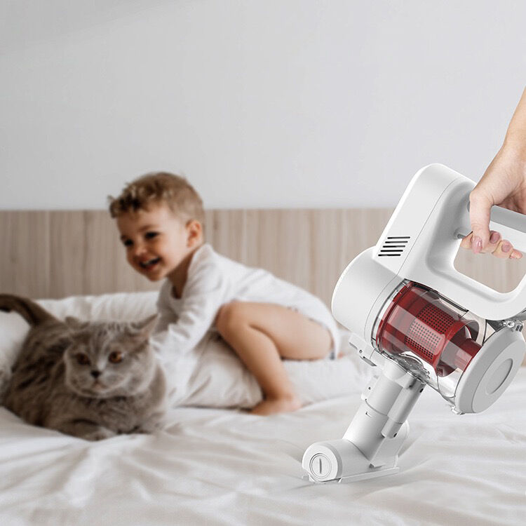Lightweight Cordless Stick Vacuum Cleaner 500W 14kPa Suction 0.8L  White for Home Hard Floor Carpet Pet Hair