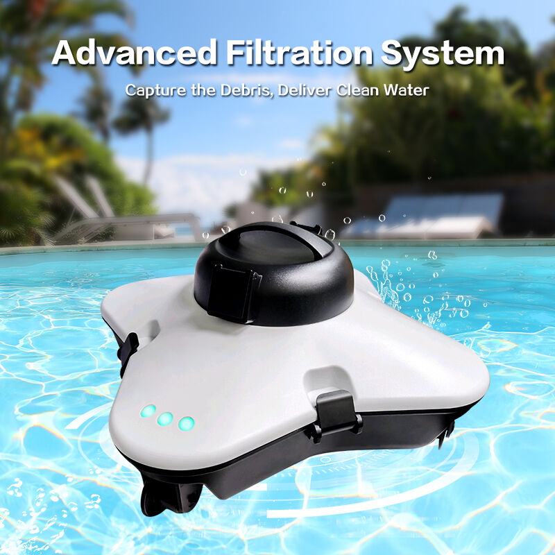 IPX8 Waterproof Swimming Pool Cleaning Robot with 7500mAh Battery for 1000 Square Feet Coverage