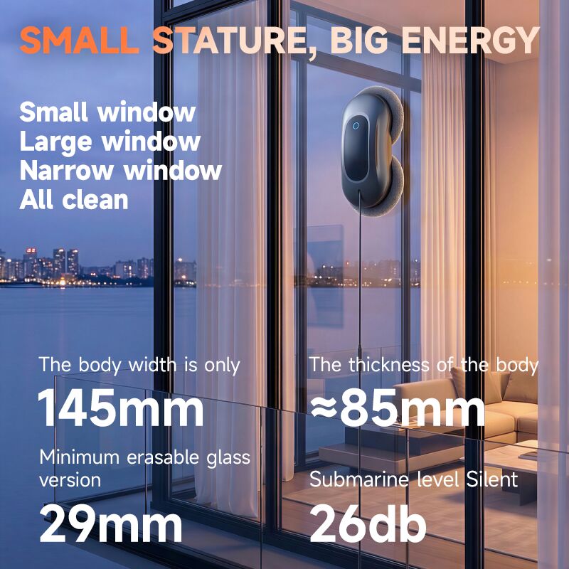 Automatic Window Cleaner with 2800-3000 Pa Suction, 26,000 rpm Motor Speed, and 30 mins Adsorption Time