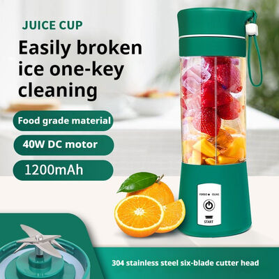 Portable USB Charging Juicer Commercial Fruit Juicer 40W 380ml Capacity 6 Blade Stainless Steel