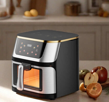 10L Stainless Steel Air Fryer Smart Air Fryer AC220V With Large Visible Window
